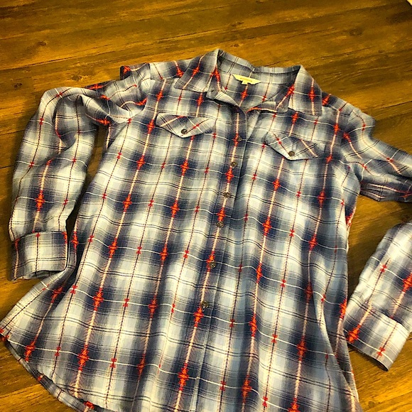 Sundance southwestern style Aztec plaid button up size S - Picture 9 of 12